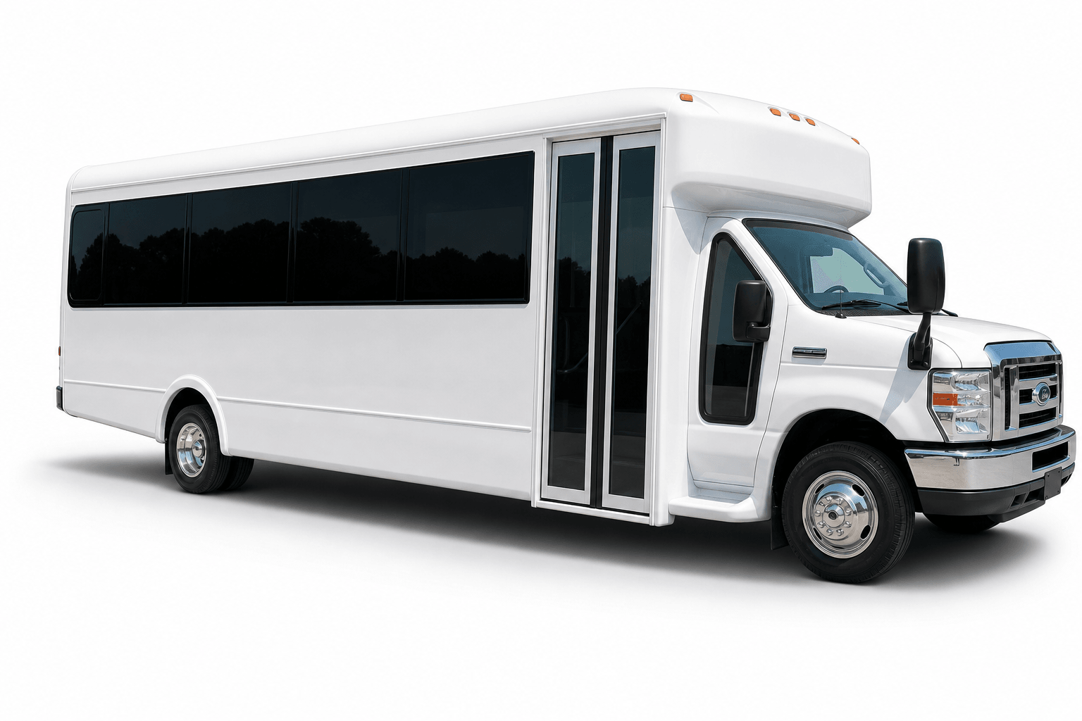 24 Passenger Party Bus – White Diamond